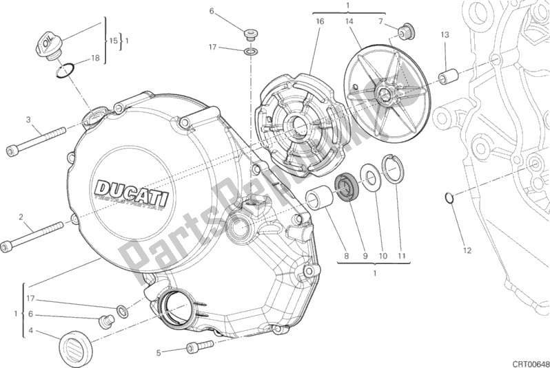 Wszystkie części do Pokrywa Sprz? G? A Ducati Monster 1200 S USA 2016